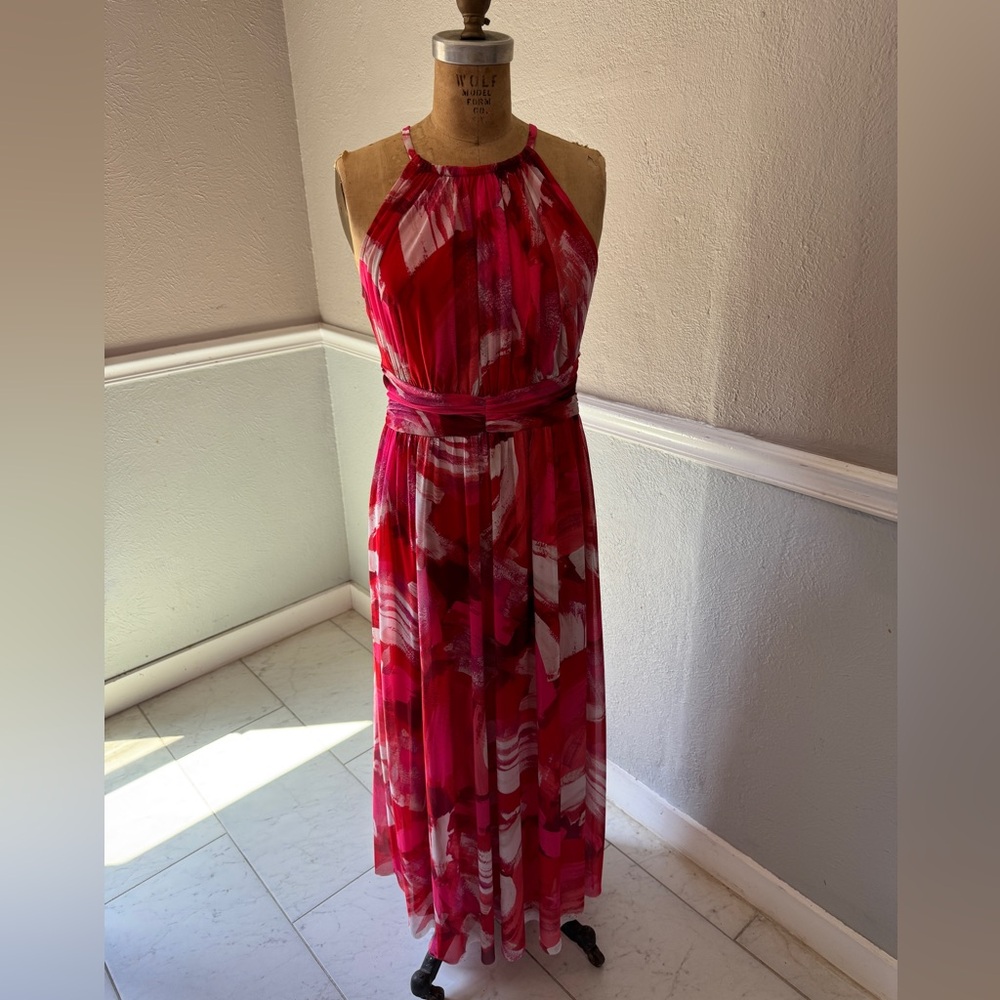 London Times Vibrant Red Maxi Dress